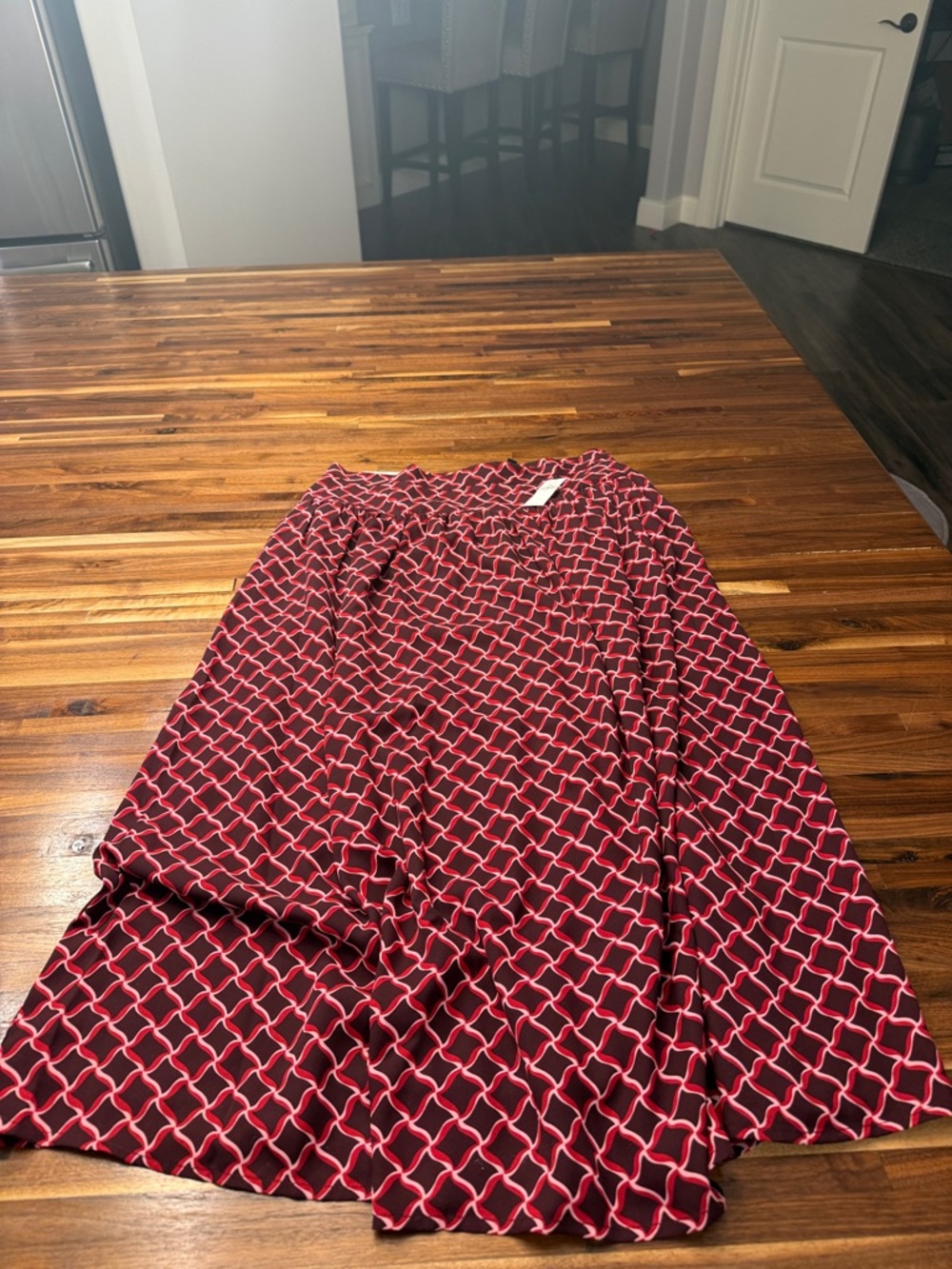 Banana Republic Burgundy Geometric Maxi Skirt